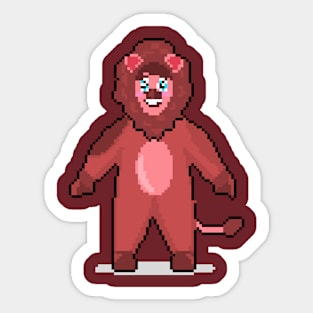 Lion's Strength: Pixel Art Design for Bold and Bravery Sticker